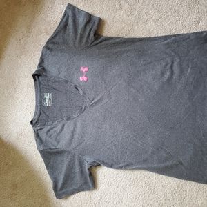 Under Armour pink ribbon t-shirt